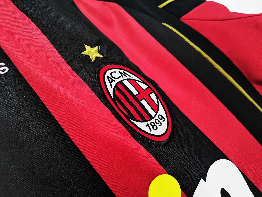 Ronaldinho Milan 2006 2007 Retro Long Sleeve Jersey Maillot Trikot Maglia Soccer Shirt
