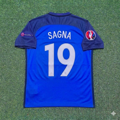 Maillot de football rétro domicile de la France Euro 2016 Bacary Sagna n° 19