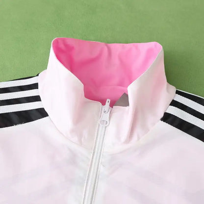 Deutschland Beidseitiger Windbreaker – Wendbare Jacke Weiß Rosa