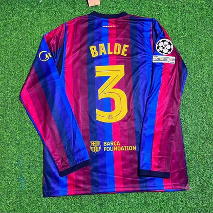 Camiseta local de manga larga del Barcelona 2027 con parche de la Champions League – Alejandro Balde 3