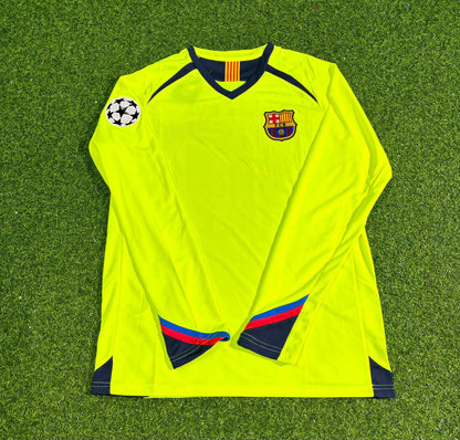 Barcelona 2005/06 Yellow Green Long Sleeve Retro Football Jersey