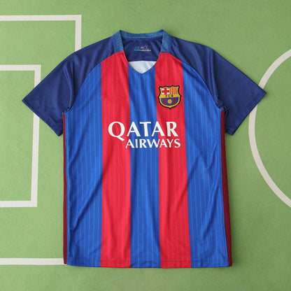 Maillot de football rétro domicile du FC Barcelone, saison 2016-2017