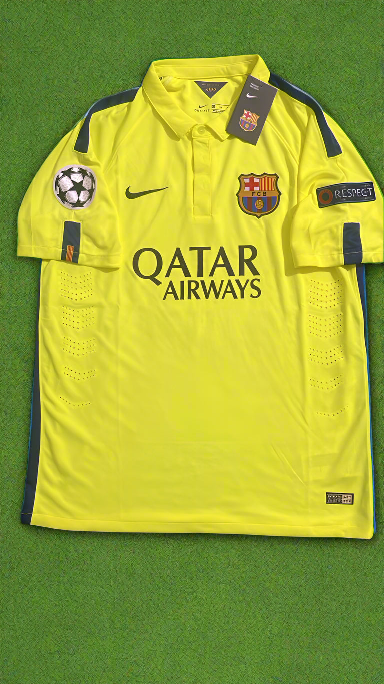 Lionel Messi Barcelone 14/15 Maillot Rétro Jaune Trikot Maglia Chemise de football