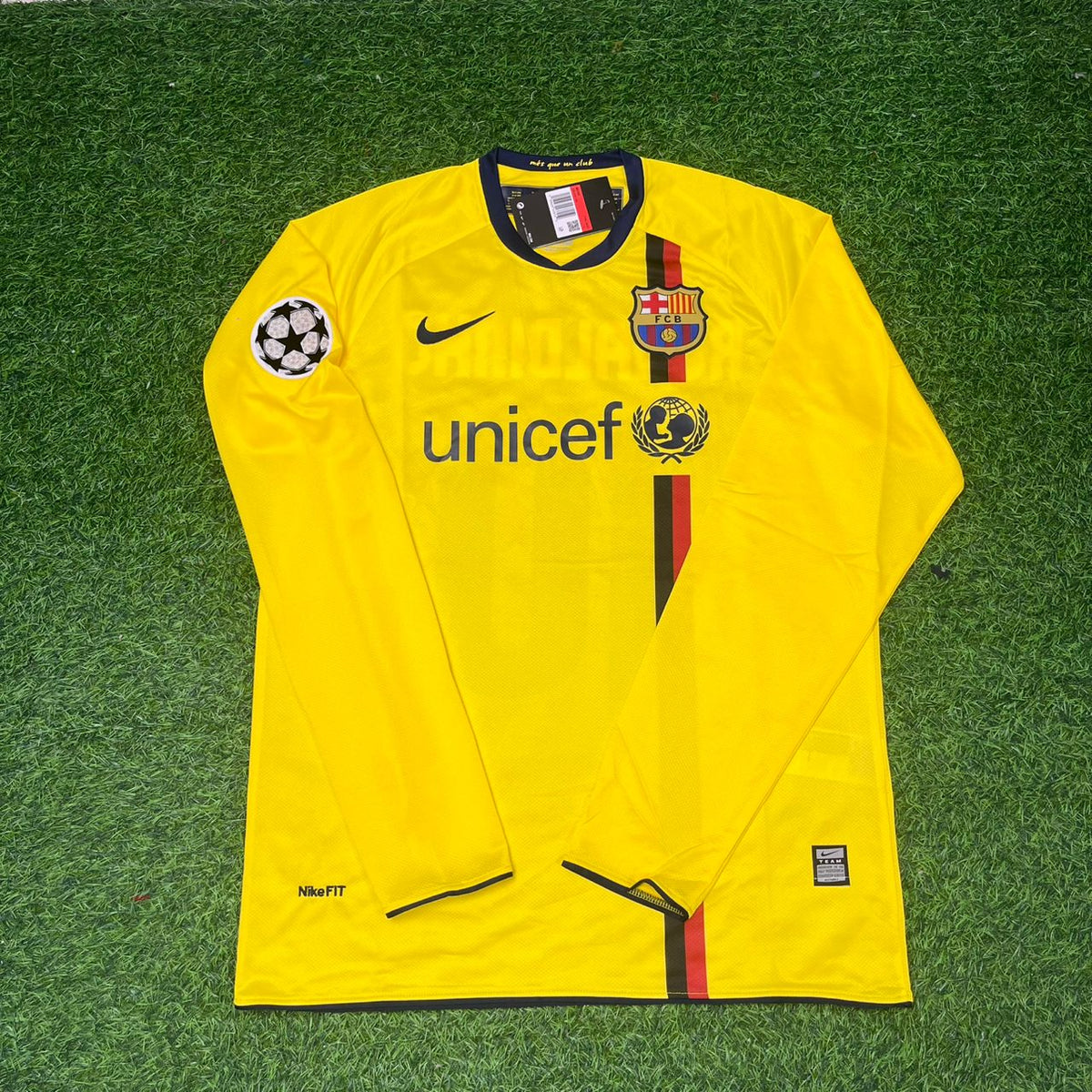 Xavi Hernandez FC Barcelona 08/09 Season Yellow Away Retro Jersey Trikot Soccer Shirt