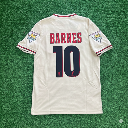 John Barnes Liverpool 1996 1997 Retro Auswärtstrikot Weiß Retro Trikot