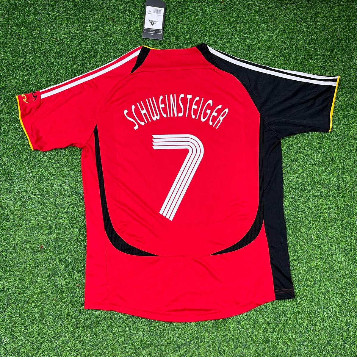 Bastian Schweinsteiger Germany 2006 World Cup Away Red Black Retro Football Jersey