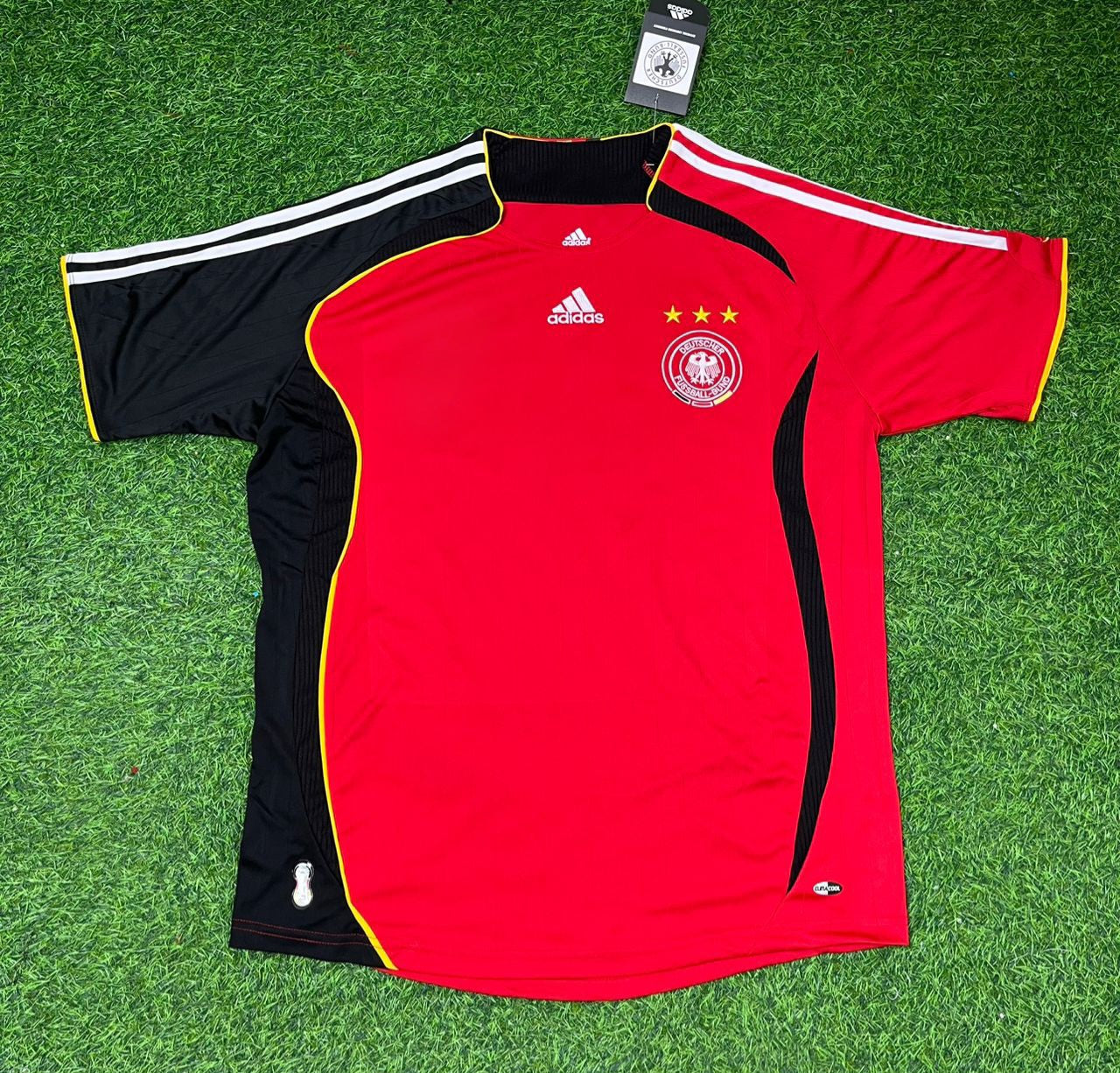 Philipp Lahm Germany 2006 World Cup Away Red Black Retro Football Jersey