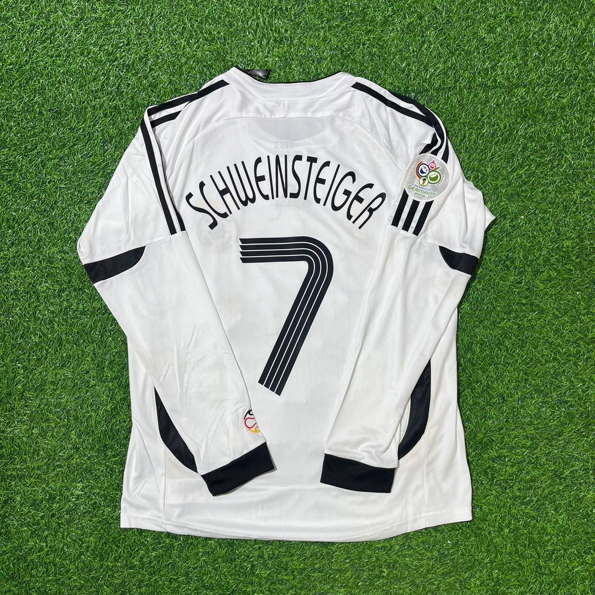 Deutschland WM 2006 Langarm-Fußballtrikot Weiß – Bastian Schweinsteiger