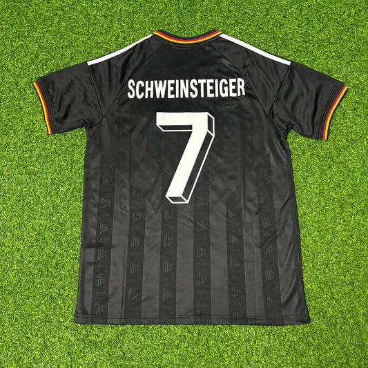 Bastian Schweinsteiger Deutschland Schwarz Retro Vintage Fußballtrikot