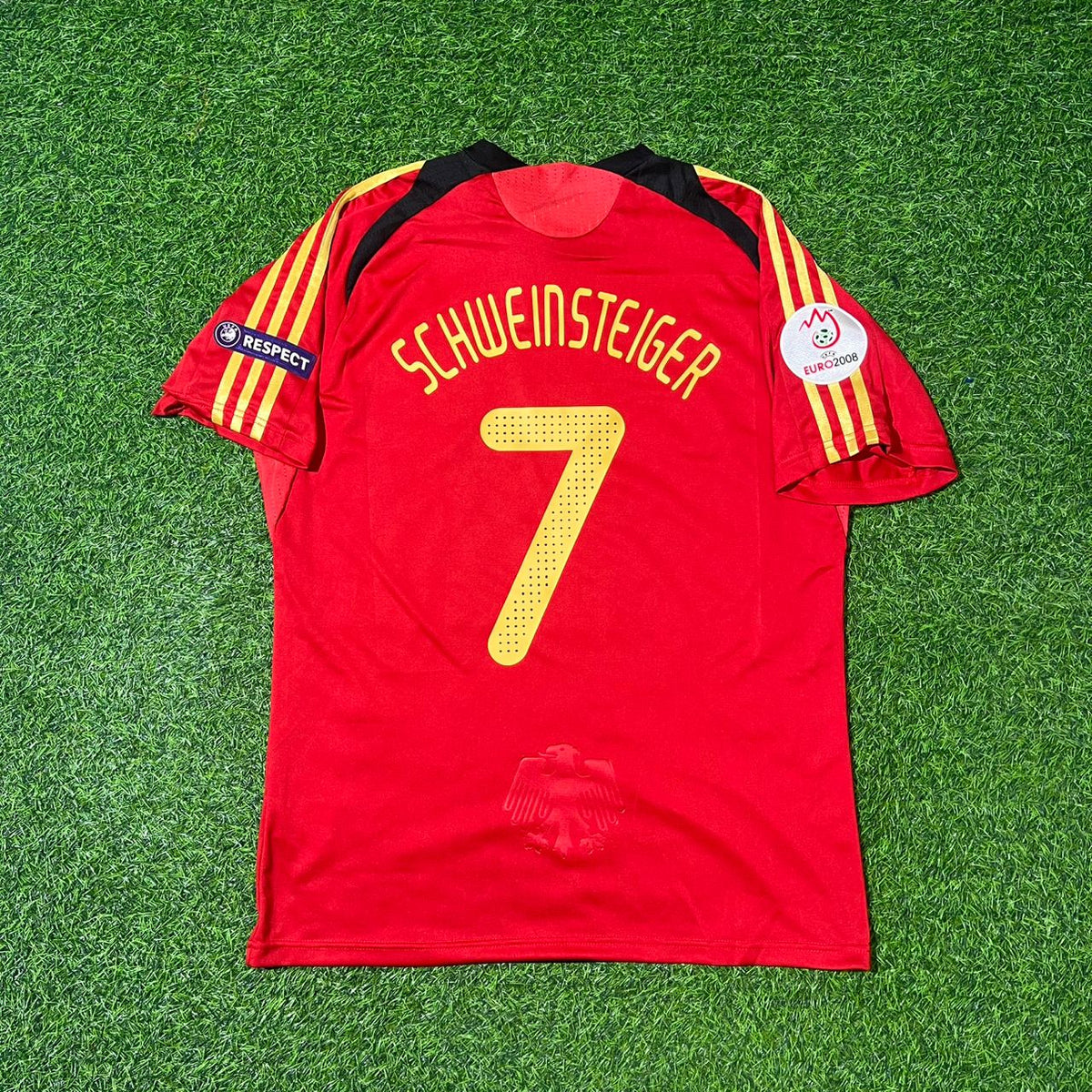 Germany 2008 EURO Away Red Retro Football Jersey – Bastian Schweinsteiger
