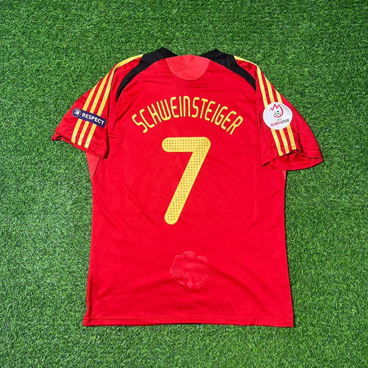 Germany 2008 EURO Away Red Retro Football Jersey – Bastian Schweinsteiger