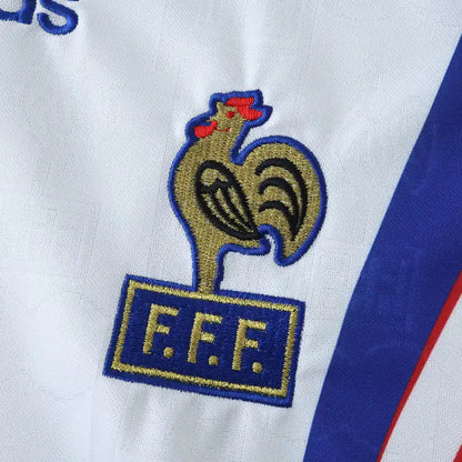 Frankreich 1996 Auswärts Weiß Retro Trikot Fußballtrikot