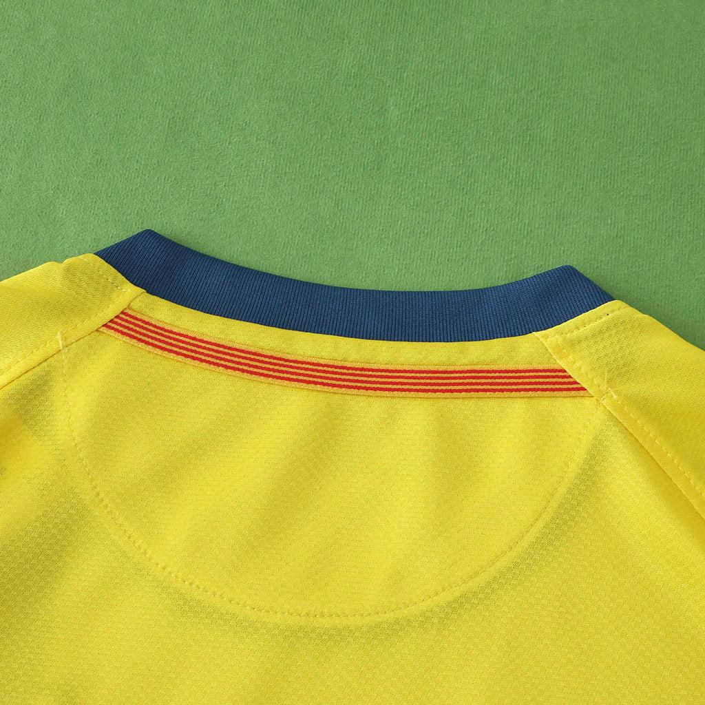 FC Barcelona 2008-2009 Season Away Kids Yellow Retro Football Jersey Trikot Maillot