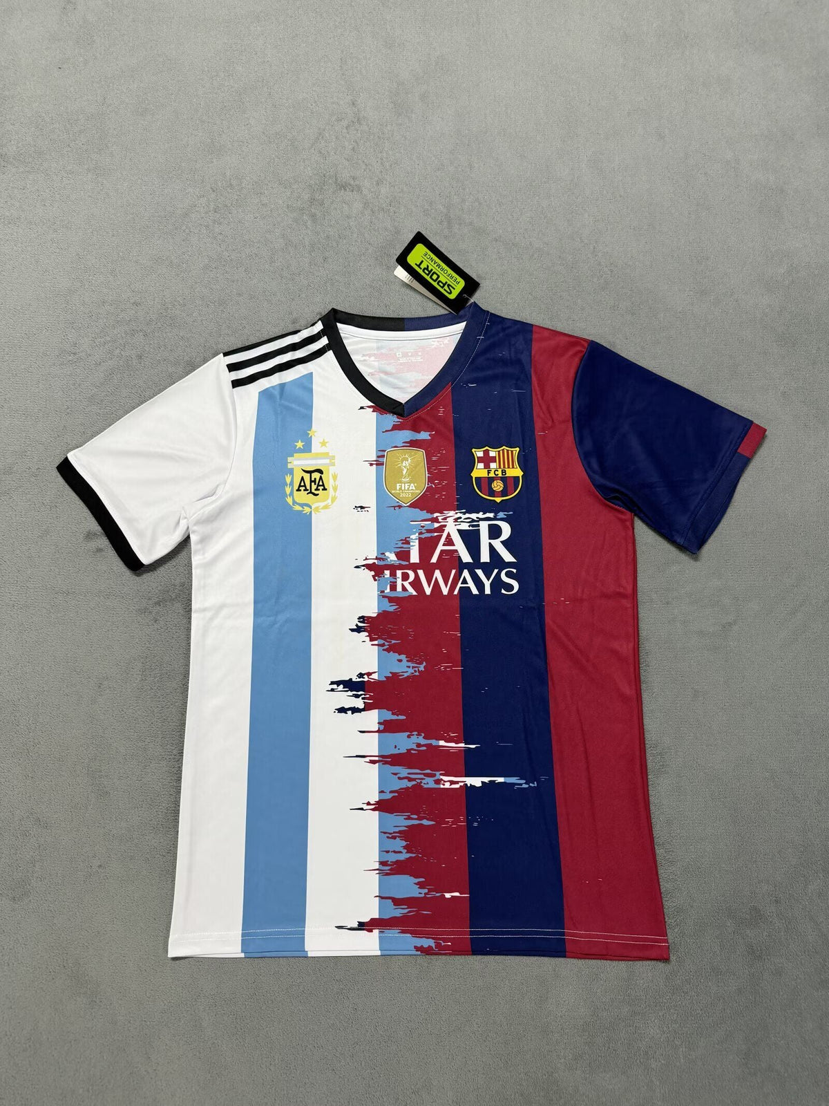 Lionel Messi Barcelone + Argentine Légende Maillot de Foot Spécial