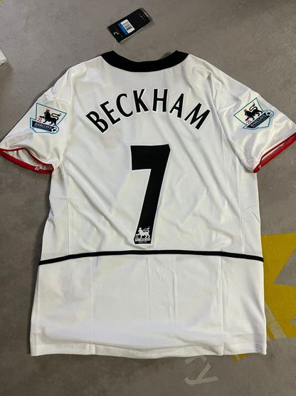 David Beckham Manchester United weißes Retro-Trikot