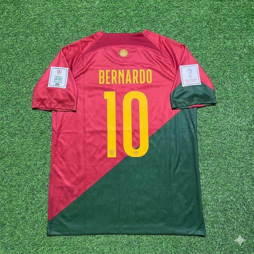 Bernardo Silva #10 Portugal 2022 World Cup Home Retro Football Jersey