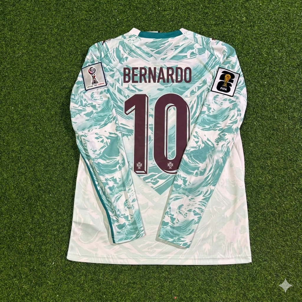 Maillot de football extérieur à manches longues Bernardo Silva #10 Portugal Coupe du Monde 2026