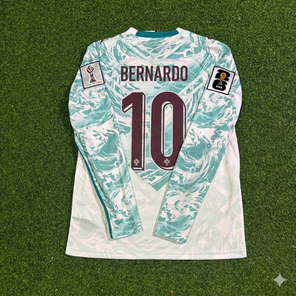 Maillot de football extérieur à manches longues Bernardo Silva #10 Portugal Coupe du Monde 2026