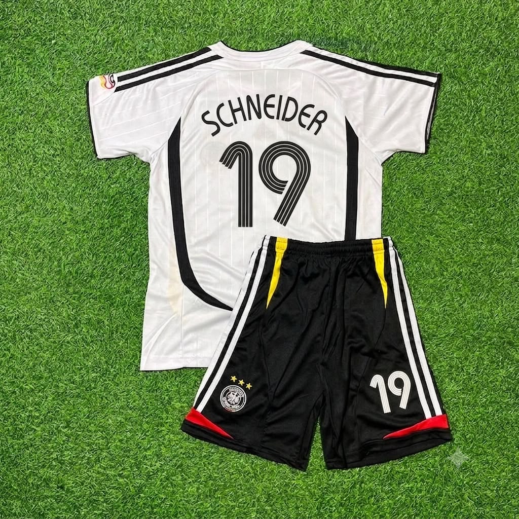 Maillot de football rétro blanc enfant Allemagne Coupe du Monde 2006 – Bernd Schneider