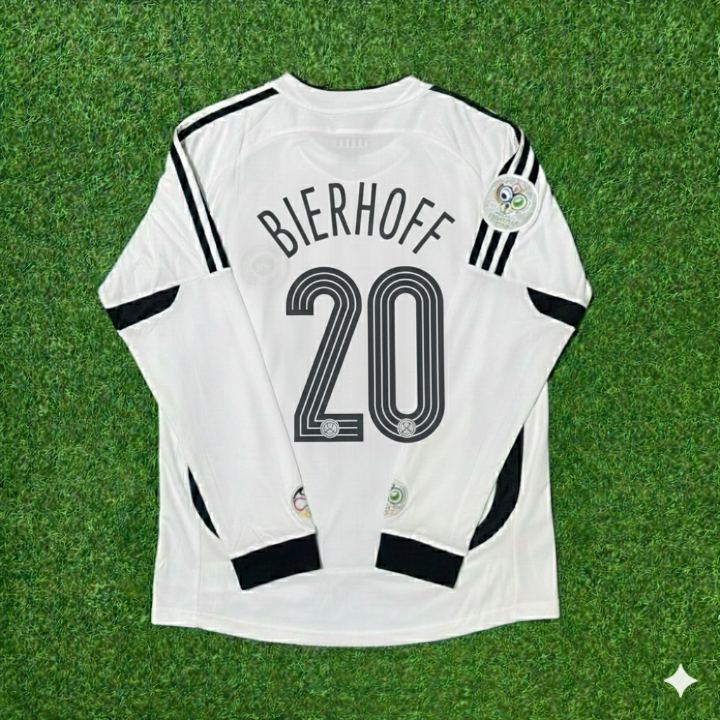 Oliver Bierhoff Germany World Cup Long Sleeve White Retro Football Jersey