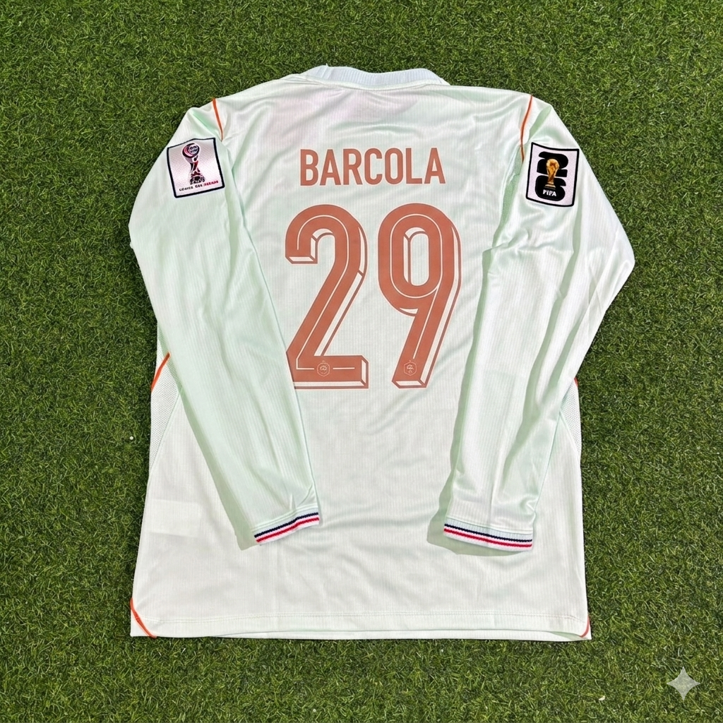 Bradley Barcola #29 France 2026 World Cup Away Long Sleeve Jersey
