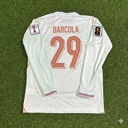 Bradley Barcola #29 Frankreich 2026 Weltmeisterschaft Auswärts Trikot Langarm