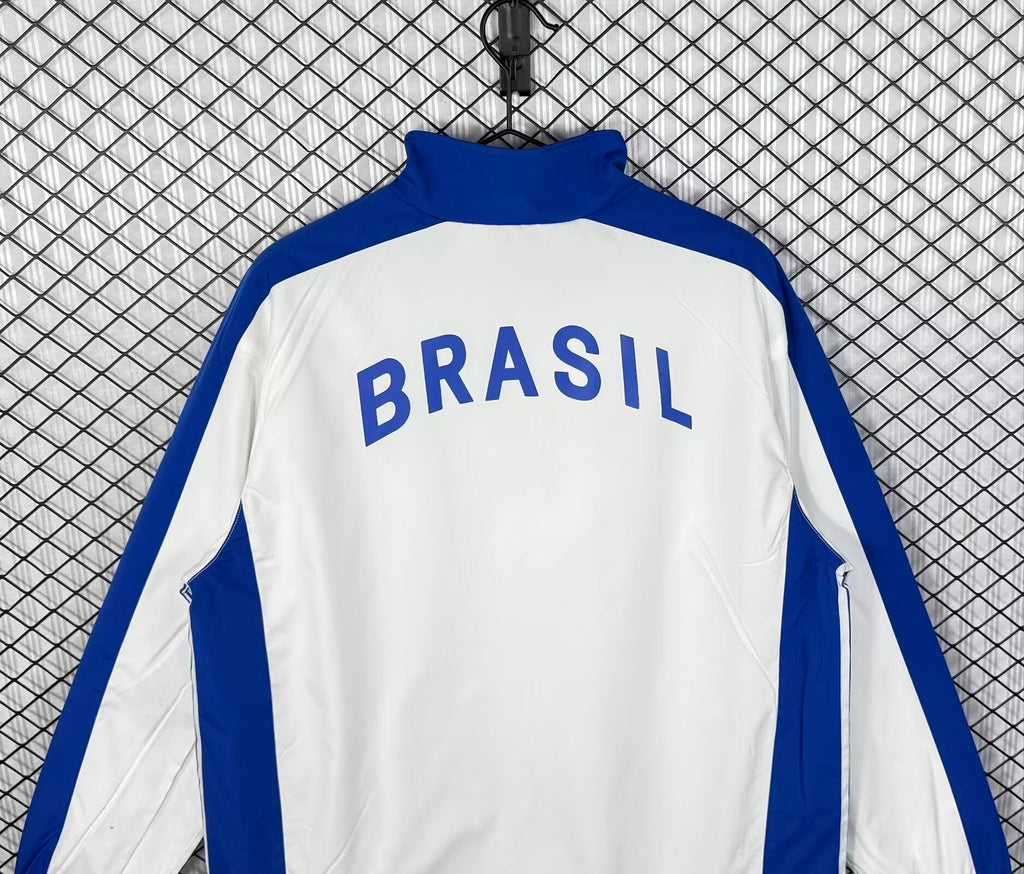 Brazil 1998 White Retro Windbreaker Jacket