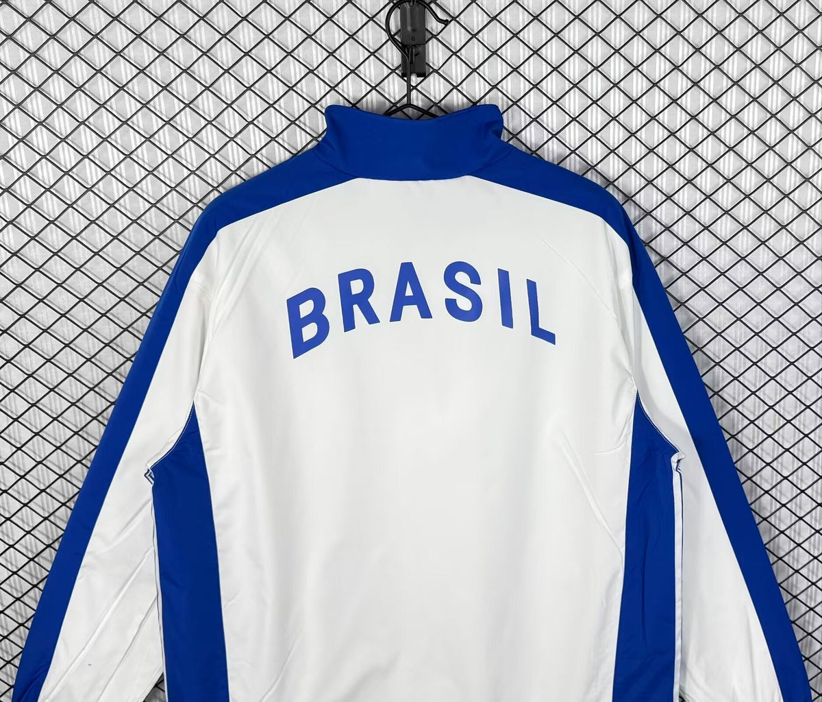 Brazil 1998 White Retro Windbreaker Jacket