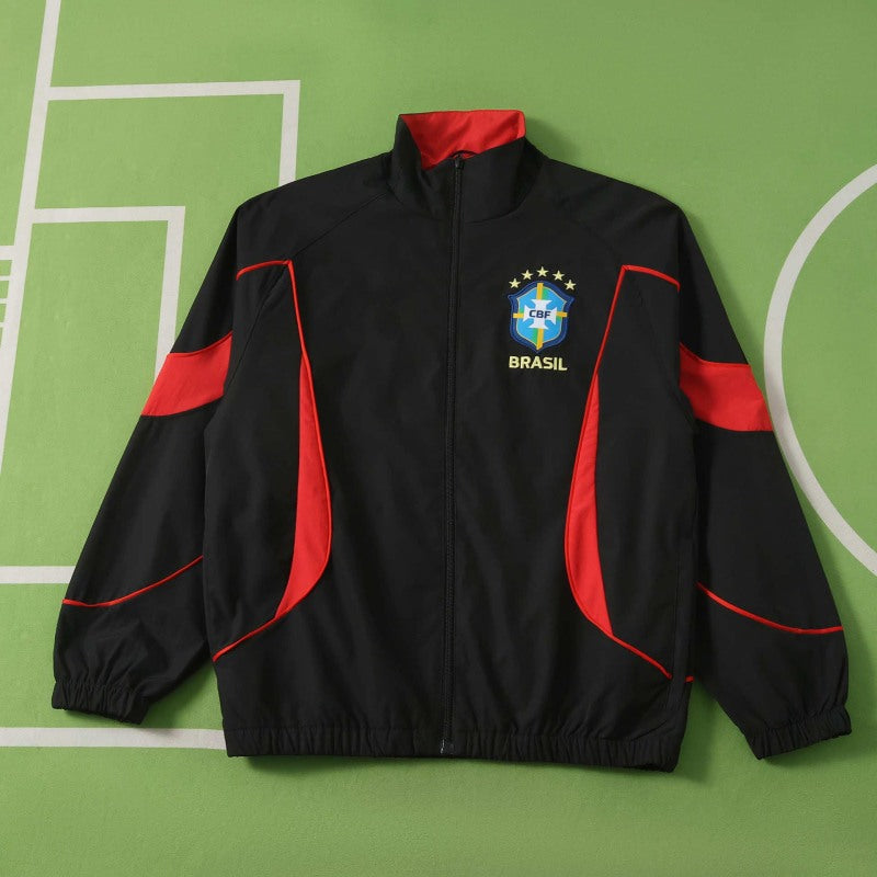 Coupe du Monde Brésil 2026 Veste Coupe-Vent Noir Rouge