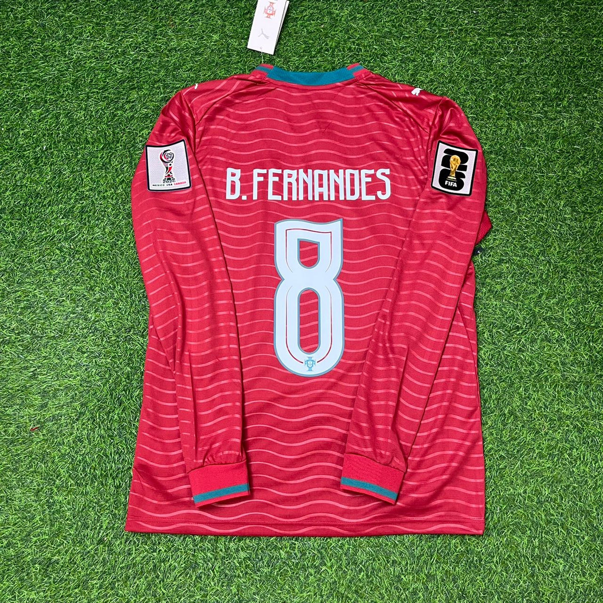 Maillot de football manches longues domicile Bruno Fernandes Portugal Coupe du Monde 2026