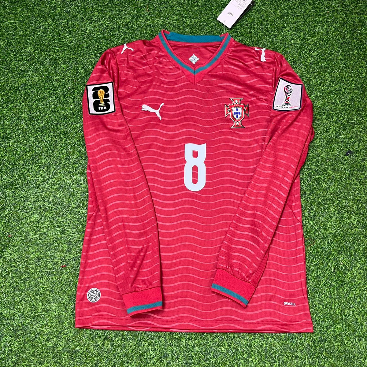 Maillot de football manches longues domicile Bruno Fernandes Portugal Coupe du Monde 2026
