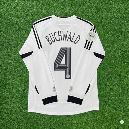 Guido Buchwald Deutschland Weltmeisterschaft Langarm Weiß Retro Fußballtrikot