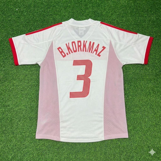 Bülent Korkmaz Türkiye 2002 World Cup White Retro Football Jersey