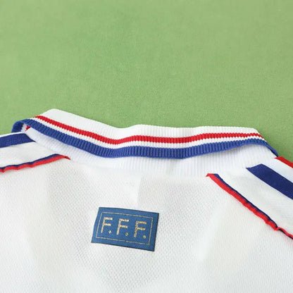 France 1998 Season World Cup Away White Retro Jersey Trikot Soccer Shirt