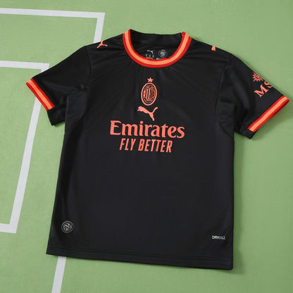 A.C. Milan 2026-2027 Season Third Black Kids Football Jersey Trikot Maillot