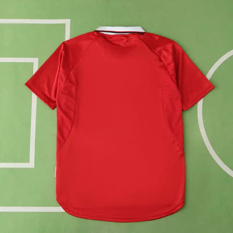 Maillot de football rétro rouge domicile du Manchester United F.C. saison 99/00