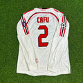 Cafu #2 AC Mailand 2007 Champions League Finale Auswärts Weiß Langarm Retro Fußballtrikot
