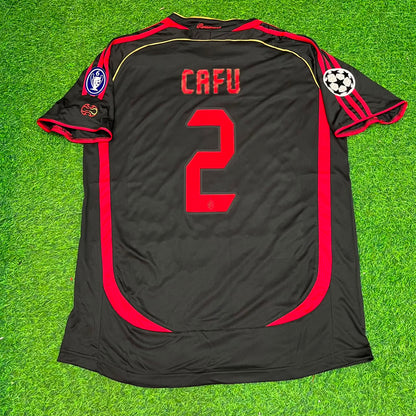 Cafu AC Milan 2006-2007 Black Retro Soccer Kit Jersey
