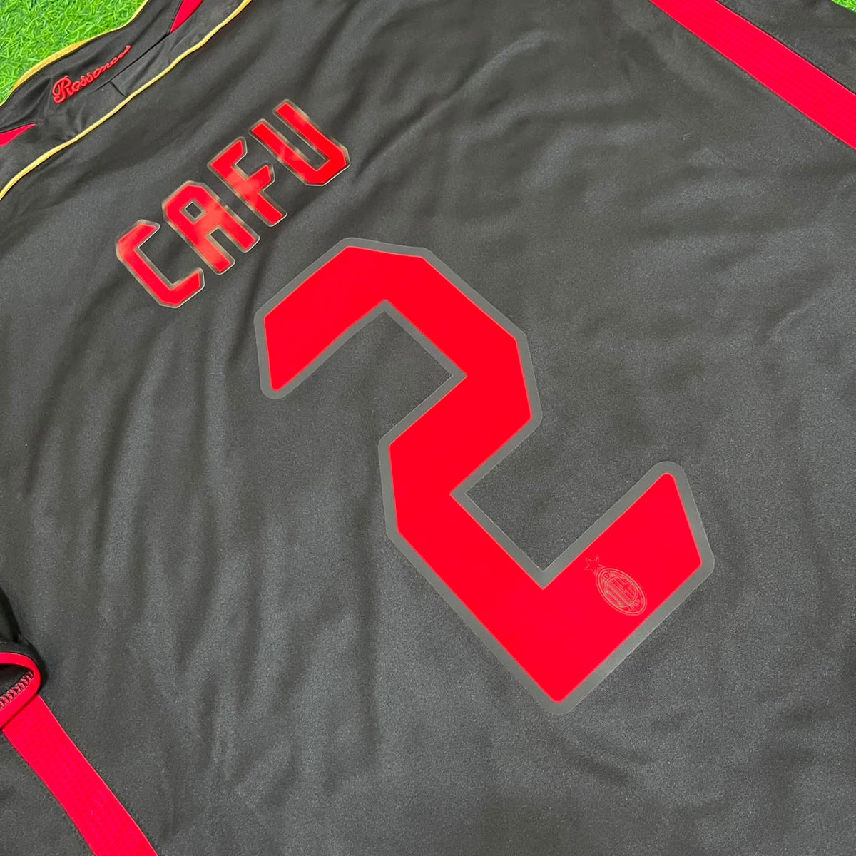 Cafu AC Milan 2006-2007 Black Retro Soccer Kit Jersey
