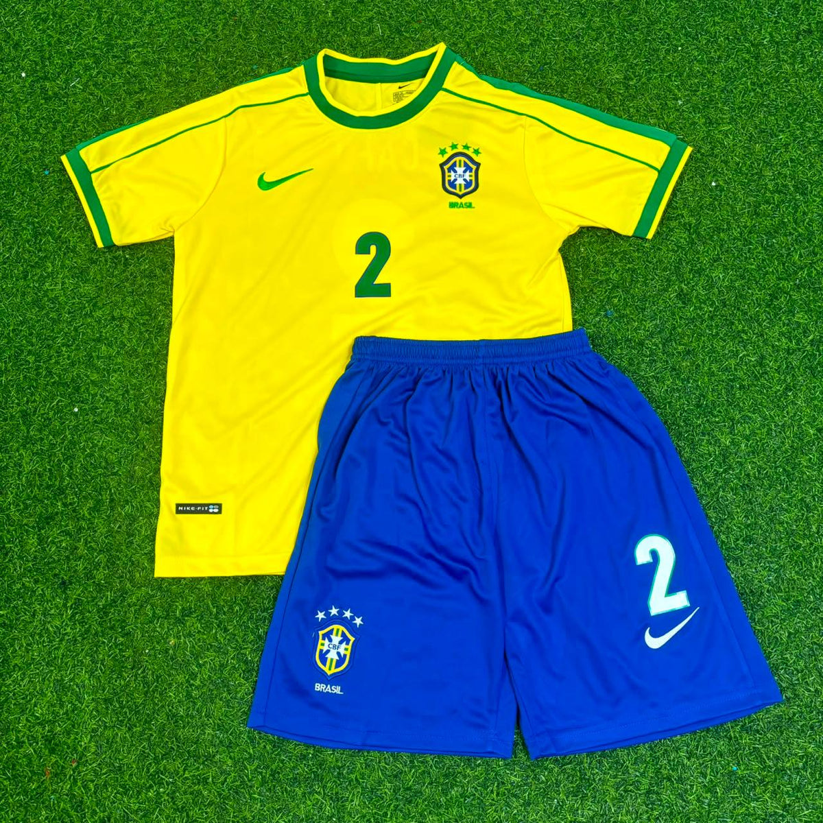 Cafu #2 Brasilien WM 2002 Retro Kinder Fußballtrikot Trikot Maillot Enfant Fußballtrikot