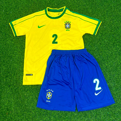 Cafu #2 Brasilien WM 2002 Retro Kinder Fußballtrikot Trikot Maillot Enfant Fußballtrikot