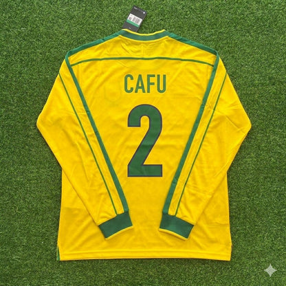 Cafu #2 - Brasilien Langarm Retro Fußballtrikot Trikot Maillot Fußballshirt