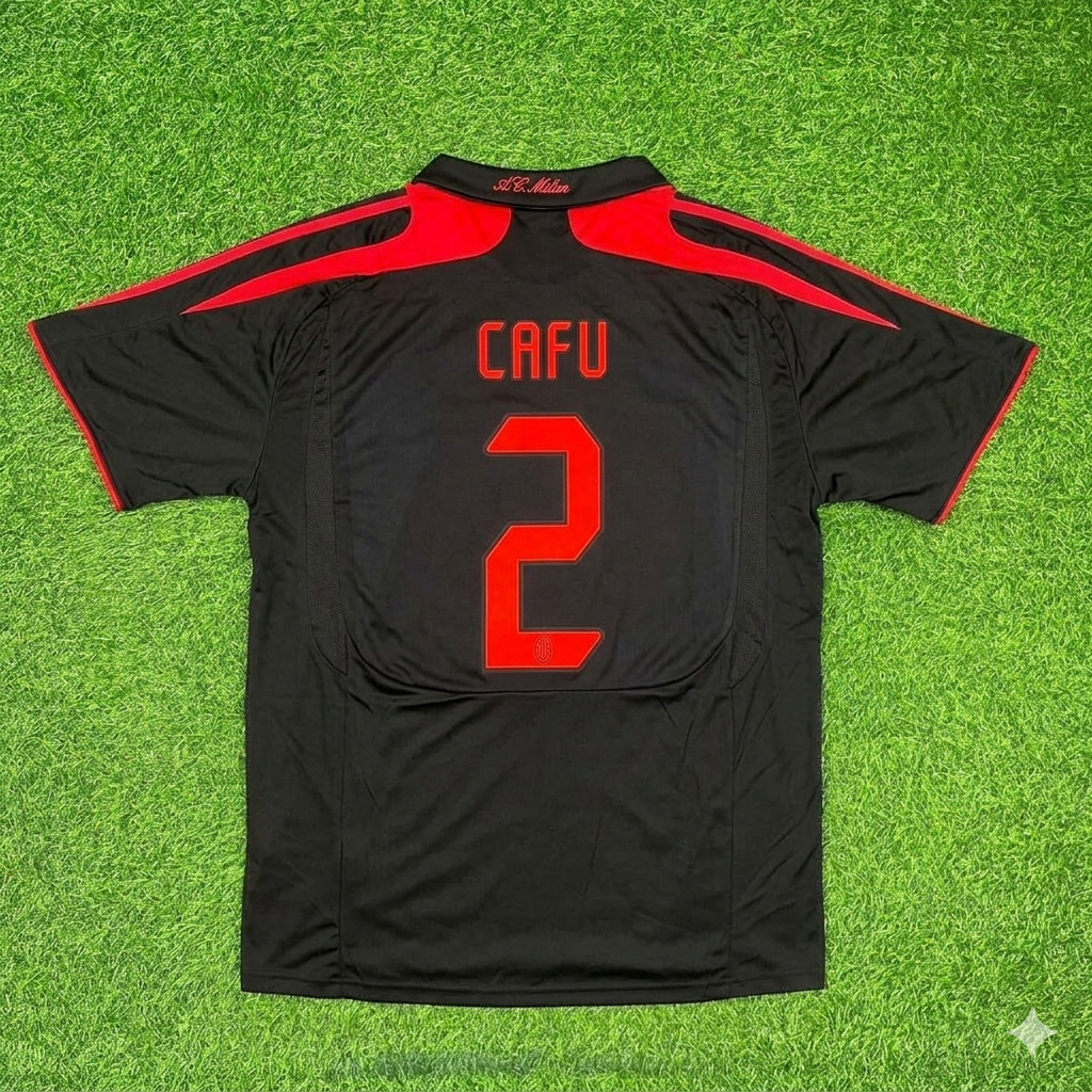 AC Milan 2007/08 Black Third Retro Football Jersey – Cafu