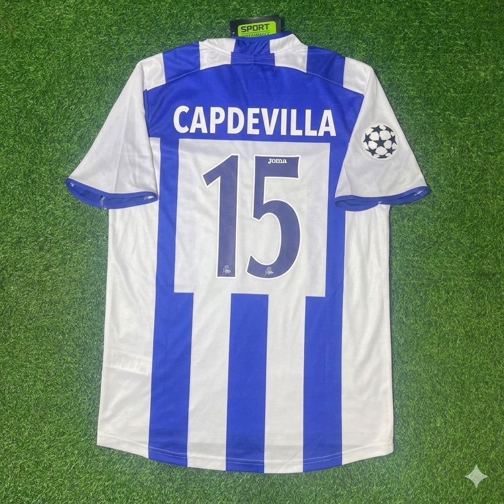 Joan Capdevilla Deportivo La Coruna 2003 2004 Retro Jersey Camiseta Soccer Shirt