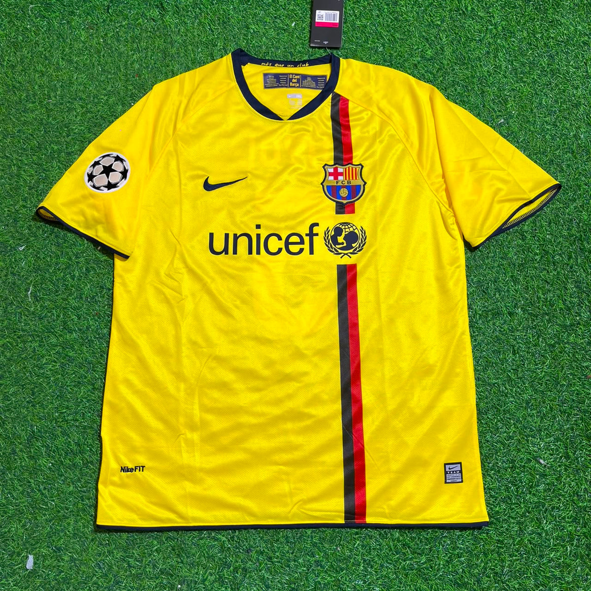 Carles Puyol 2008-09 Barcelona Yellow Retro Jersey