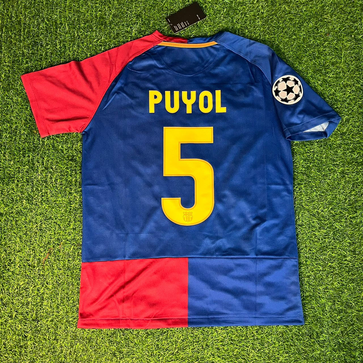 Carles Puyol 5 – Barcelona 2009 UEFA Champions League Final Retro Kit Jersey – | Trikot | Maillot Soccer Shirt