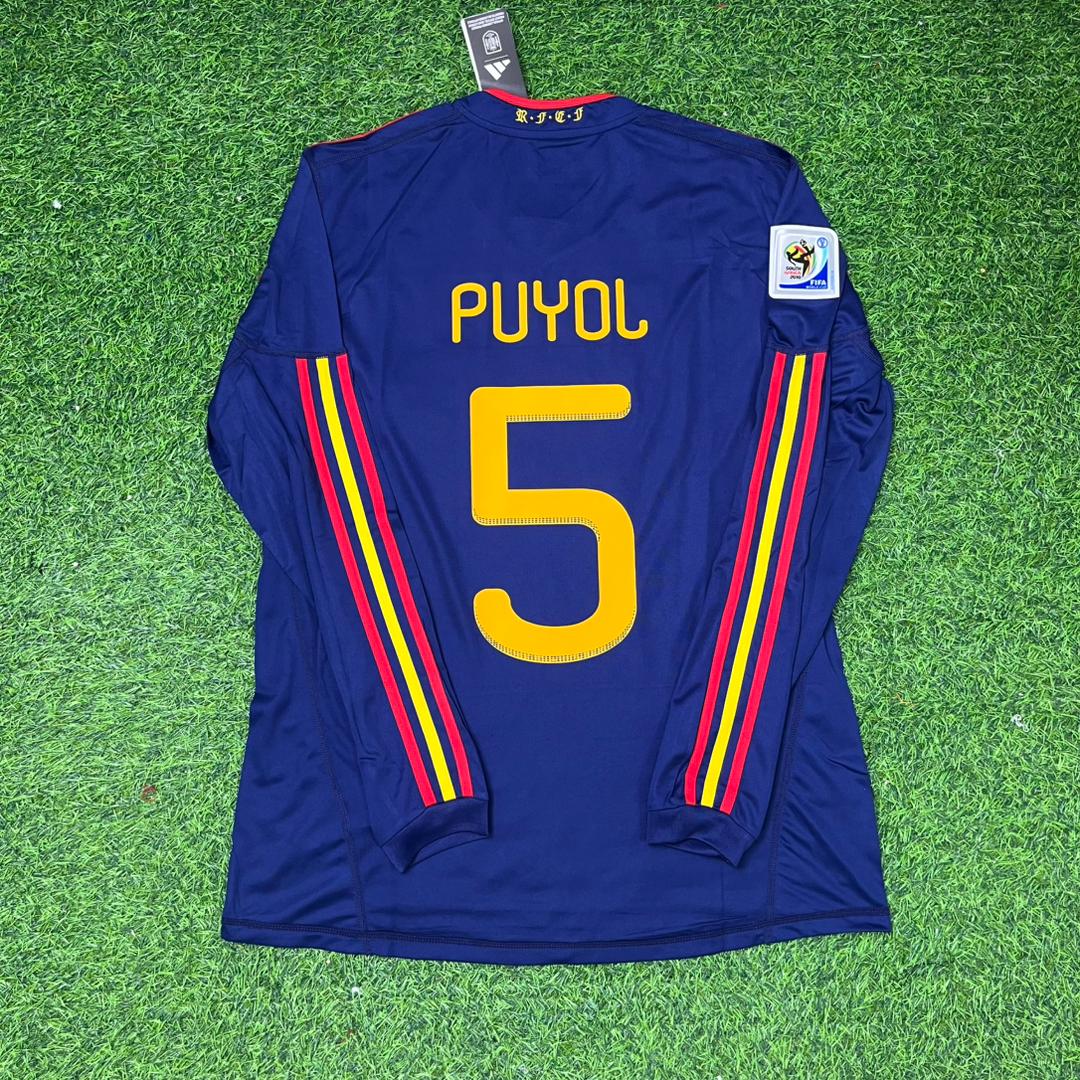 Carles Puyol Spain 2010 World Cup Final Long Sleeve Retro Football Jersey