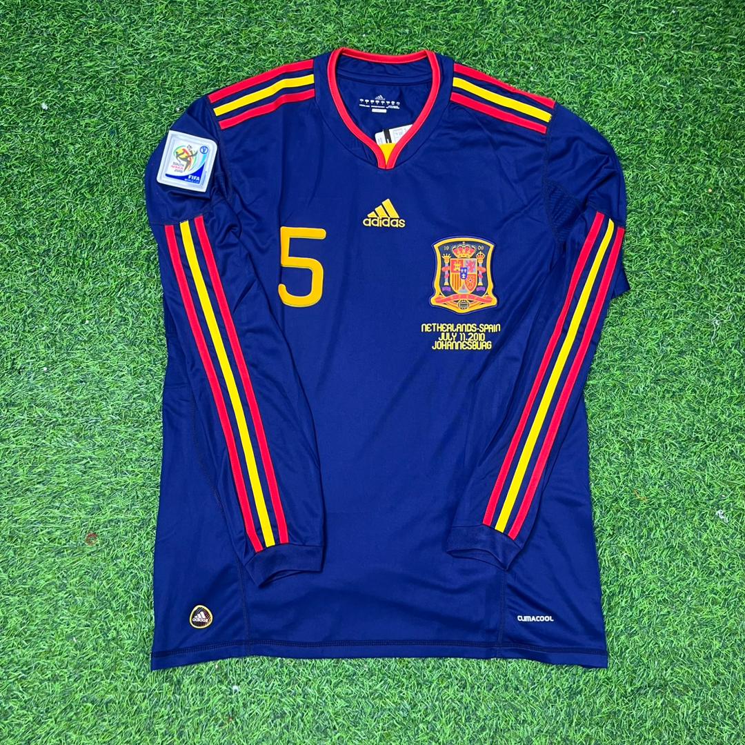 Carles Puyol Spain 2010 World Cup Final Long Sleeve Retro Football Jersey