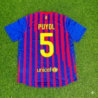 Carles Puyol Barcelona 2011/2012 Retro-Heim-Fußballtrikot