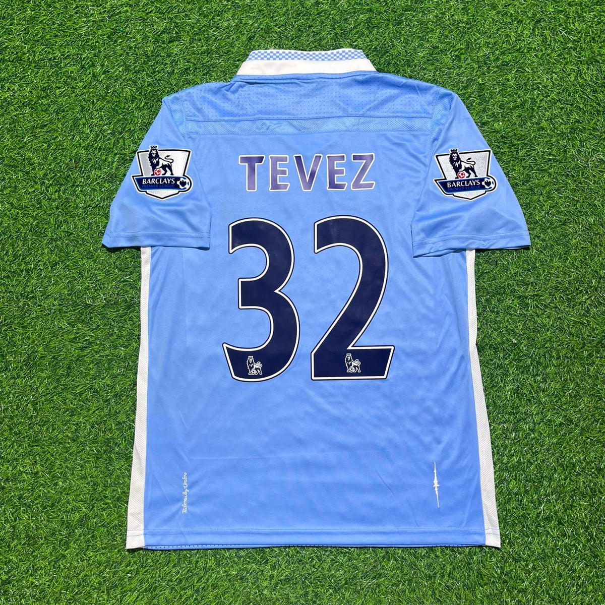 Carlos Tevez 32 Manchester City 2011/12 Home Kit Blue Retro Jersey Trikot Jersey Maillot Soccer Shirt